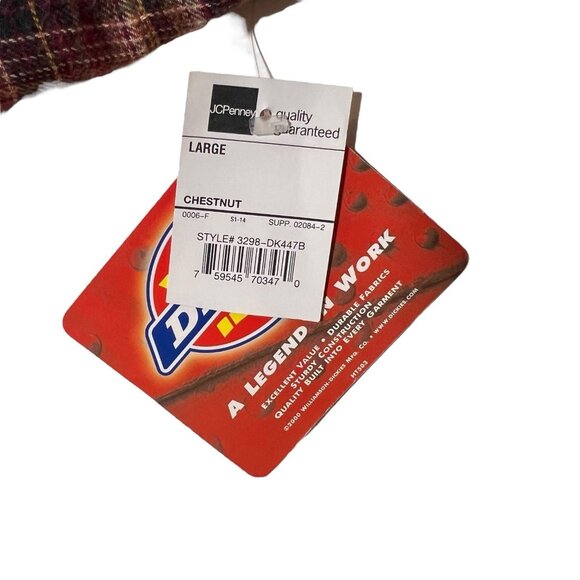 Dickies Men's L Flannel Plaid Jacket Coat Vintage Y2K Work Barn Hooded Lined NWT - Picture 6 of 12